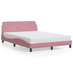 vidaXL Cadre de lit avec tête de lit Dover rose 140x190cm velours