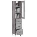 vidaXL Buffet haut Sonoma gris 34 5x34x180 cm Bois d'ingénierie