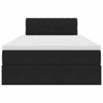 vidaXL Lit de Rangement avec matelas Noir 120 x 200 cm Velours