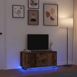 vidaXL Meuble TV avec éclairage LED vieux bois 100x41x50 cm