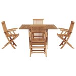 vidaXL Ensemble de salle à manger pour jardin Marron Teck massif
