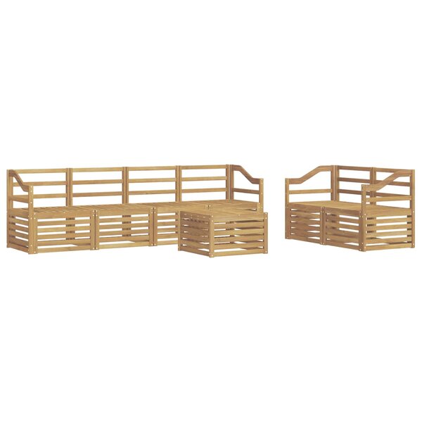 vidaXL Ensemble de canapés d'extérieur 7 pc Blanc Bois d'Acacia Massif