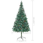 vidaXL Arbre de Noël artificiel avec pommes de pin 210 cm