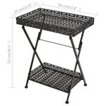 vidaXL Table à thé pliante Style vintage Métal 58 x 35 x 72 cm Noir
