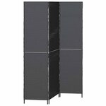 vidaXL Paravent Pliant Manuel Noir 146 x 180 cm. polyrotin