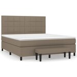 vidaXL Sommier à lattes de lit avec matelas Taupe 160x200 cm Tissu