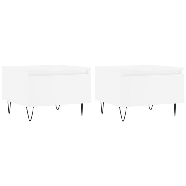 vidaXL Tables basses 2 Pièces blanc 50x46x35 cm bois d'ingénierie