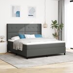 vidaXL Lit box spring avec matelas Gris foncé 180 x 200 cm en tissu
