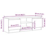 vidaXL Meuble TV chêne noir 102x30x36 cm bois d'ingénierie