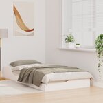 vidaXL Cadre de lit surélevé Blanc 90 x 190 cm Bois massif en pin