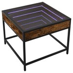 vidaXL Table basse avec LED Infinity chêne fumé 50x50x41 cm