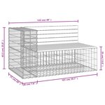 vidaXL Banc de jardin design gabion 122x71x65 5cm bois de pin imprégné