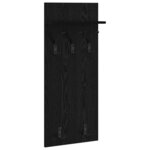 vidaXL Porte-manteau mural avec étagère Chêne noir 40 x 10 x 90 cm
