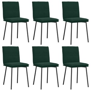vidaXL Chaises à manger lot de 6 vert foncé velours