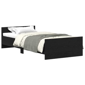 vidaXL Cadre de lit sans matelas chêne noir 75x190 cm bois ingénierie