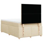 vidaXL Sommier à lattes de lit avec matelas crème 120x190 cm tissu