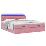 vidaXL Cadre de lit ottoman avec matelas rose 200x200 cm velours