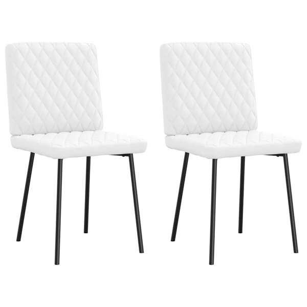vidaXL Chaises à manger lot de 2 blanc similicuir