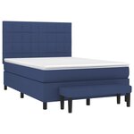vidaXL Sommier à lattes de lit avec matelas Bleu 140x200 cm Tissu