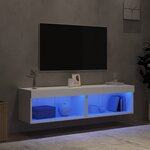vidaXL Meubles TV avec lumières LED 2 Pièces blanc 60x30x30 cm