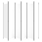vidaXL Cloison de séparation 6 panneaux Blanc 300x220 cm Tissu
