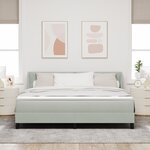 vidaXL Lit à ressorts avec matelas Gris clair 180x200 cm Velours