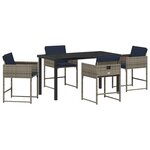 vidaXL Ensemble de salle à manger pour jardin 5 Pièces Gris Poly rotin