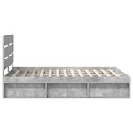 vidaXL Cadre de lit avec tête de lit Béton 140 x 190 cm Pin massif