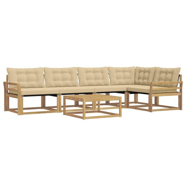vidaXL Ensemble de canapés d'extérieur 6 pc Blanc et Beige