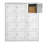 Bloc collectif Leabox  3x4  grade 3  simple face  extérieur  fixation murale  blanc neige ral 9016 finition brillante