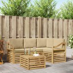 vidaXL Ensemble de canapés d'extérieur 5 pc Blanc et Beige Polyester