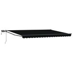 vidaXL Store rétractable manuel avec LEDs Noir et anthracite 4 × 3 m