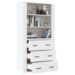 vidaXL Buffet haut Blanc Bois d'ingénierie