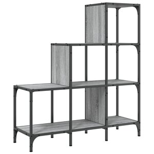 vidaXL Bibliothèque sonoma gris 92x30x102 cm bois ingénierie et métal