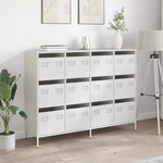 vidaXL Buffet blanc 135x39x103 5 cm acier laminé à froid