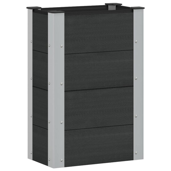 vidaXL Jardinière surélevée Noir 50 x 30 x 72 cm WPC et Aluminium