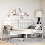vidaXL Lit de jour Blanc 90x200 cm en Acier