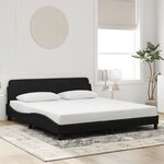 vidaXL Cadre de lit Dover noir 180x200 cm velours