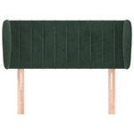 vidaXL Tête de lit avec oreilles Vert foncé 83x23x78/88 cm Velours