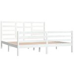 vidaXL Cadre de lit Blanc Bois massif 180x200 cm Super King