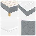 Lit box spring vidaXL avec matelas Gris clair 140x200 cm Tissu