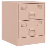vidaXL Tables de chevet 2 Pièces rose 34 5x39x44 cm acier
