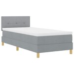 vidaXL Lit à ressorts avec coussin Gris clair 90 x 190 cm tissu