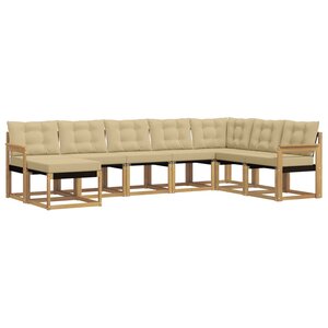 vidaXL Ensemble de canapés d'extérieur 8 pc Blanc et Beige