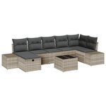 vidaXL Ensemble de Canapé de Jardin 8 Pièces avec Coussins Gris