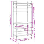 vidaXL Armoire à tiroirs sonoma gris 89x39x184 5 cm bois d'ingénierie