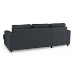 Canapé d'angle gauche 4 places Paul - Tissu gris anthracite - L 215 x P 140 cm