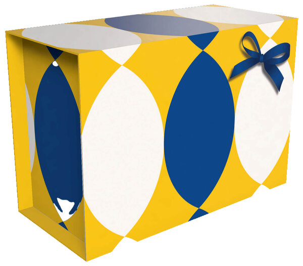 Emballage à affranchir - L - 5kg - Ruban et nœud jaune