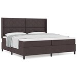 vidaXL Lit à ressorts avec matelas marron foncé 200 x 200 cm en tissu.