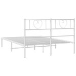 vidaXL Cadre de lit métal sans matelas et tête de lit blanc 120x190 cm